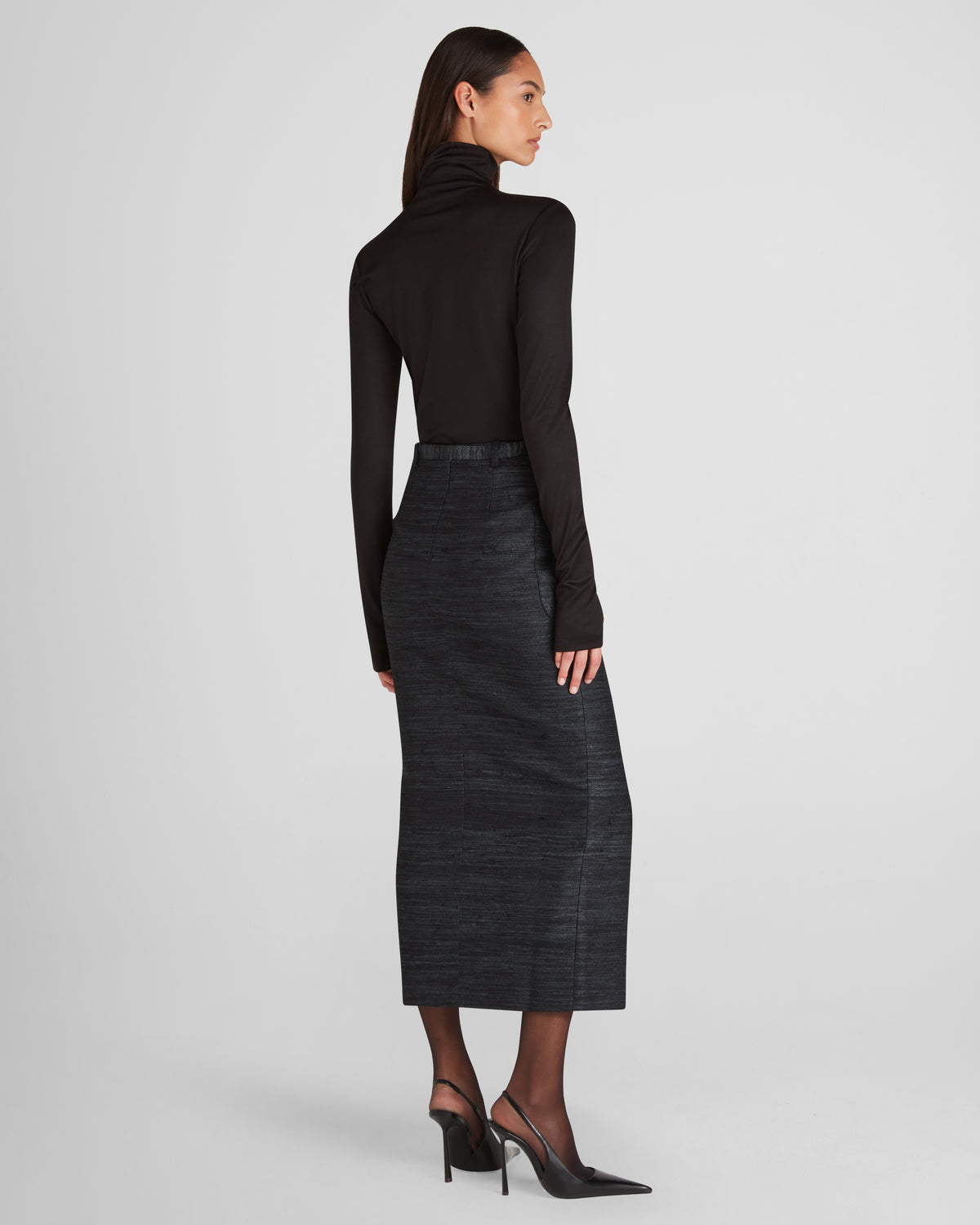 Cesar Top in black silk Jersey Sontuoso