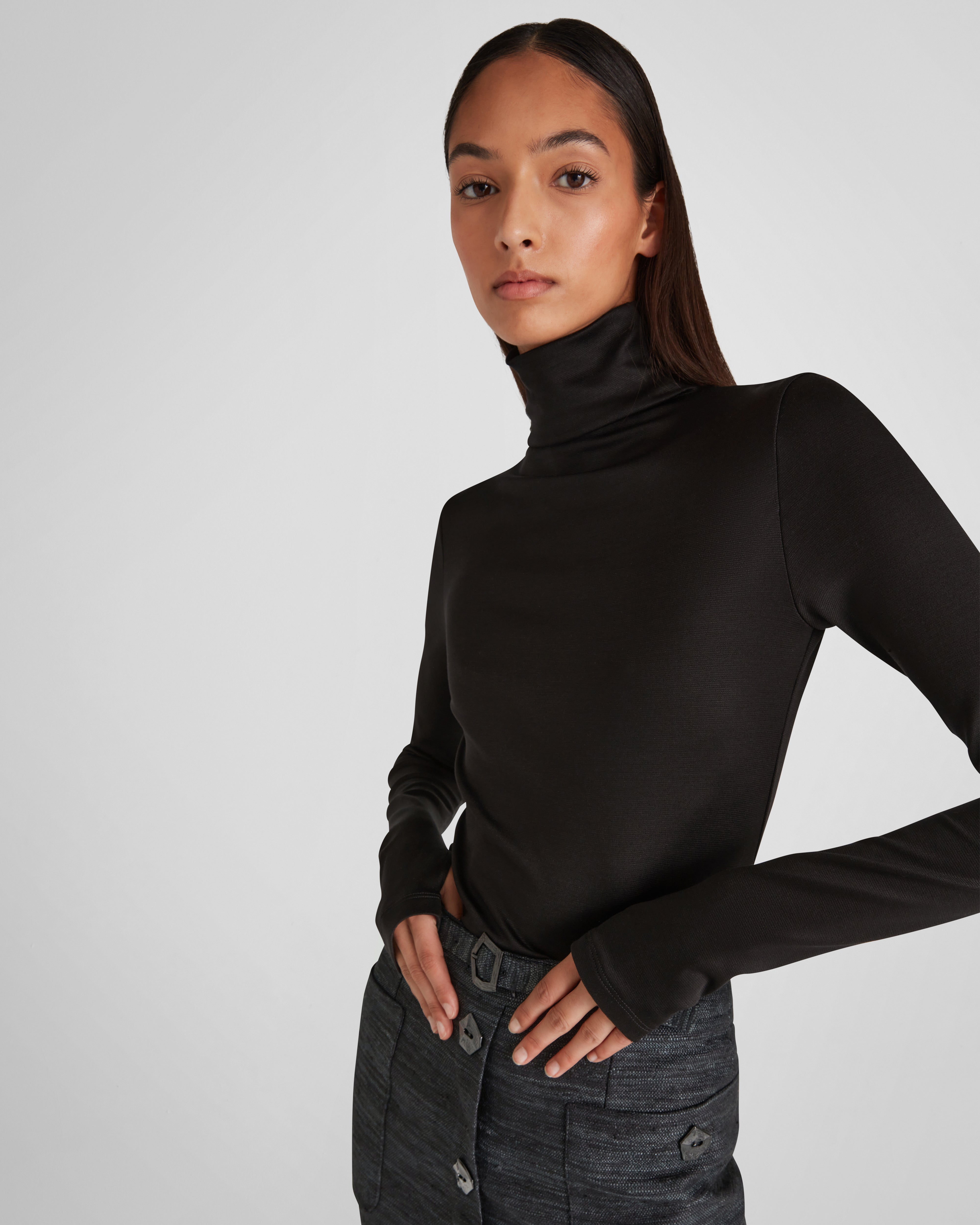 Corot skirt in belted silk tweed with structured intent