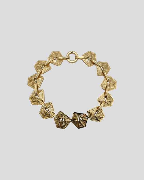 Cruz necklace with sculptural hexagonal interlocking links