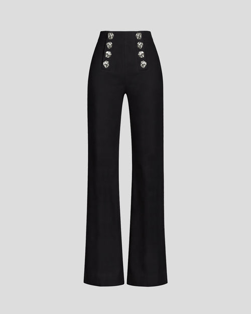 Davinhor trousers in wool with a sculptural flared leg
