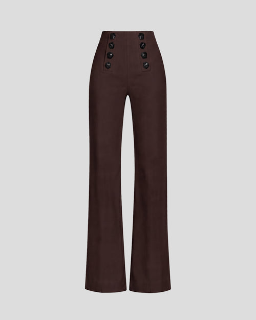 Davinhor Trousers in brown Wool Crepe