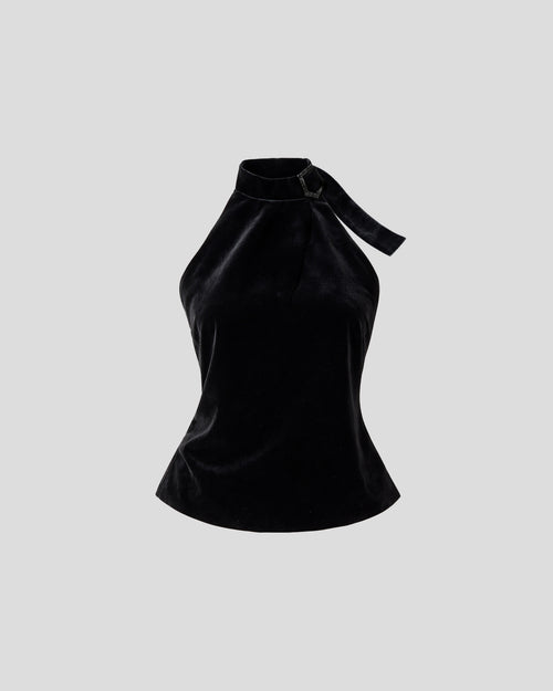 Deacon Top in black Silk Velvet