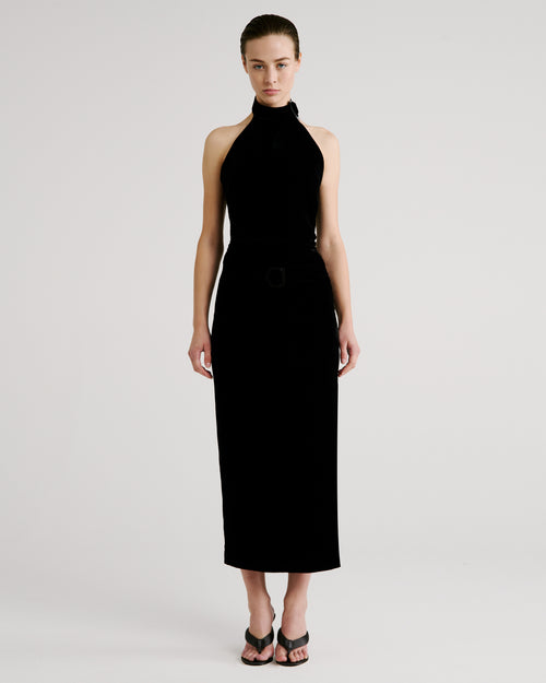 Deacon Top in black Silk Velvet