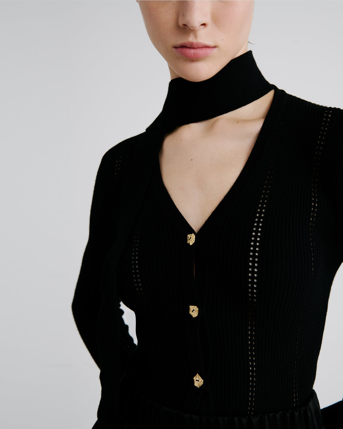 Diederik Knit Cardigan in black Viscose
