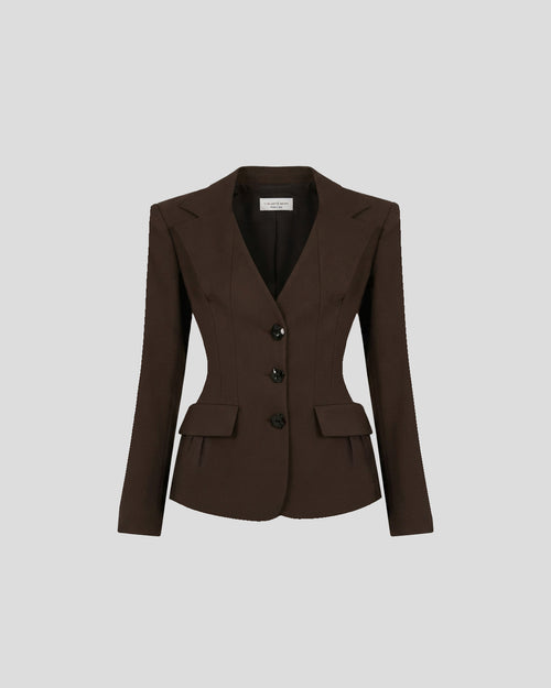 Dorazio Blazer in brown Wool Crepe