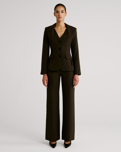 Dorazio Blazer in brown Wool Crepe