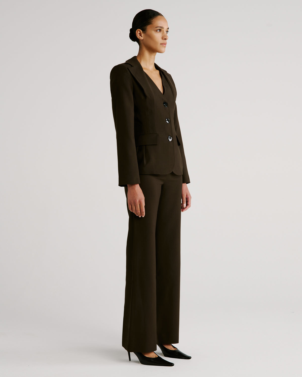 Dorazio Blazer in brown Wool Crepe