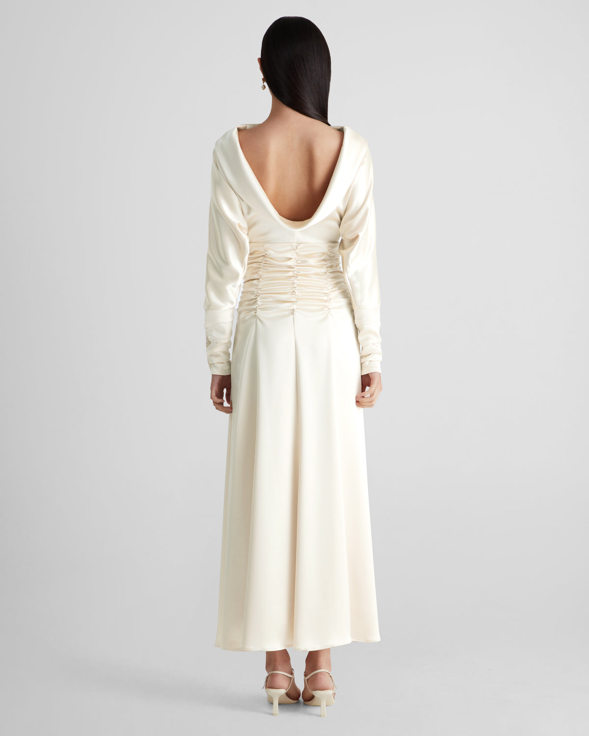 Edgar Dress in ivory Cady Satin