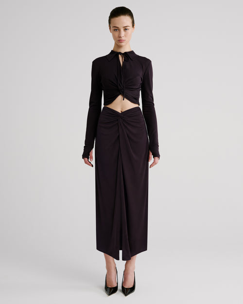 Rebecca Skirt in brown Crepe Jersey