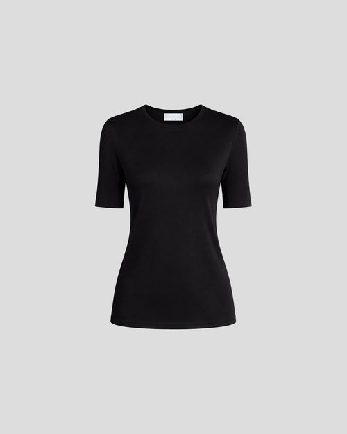 Esser top in sculptural silk jersey with a round neckline