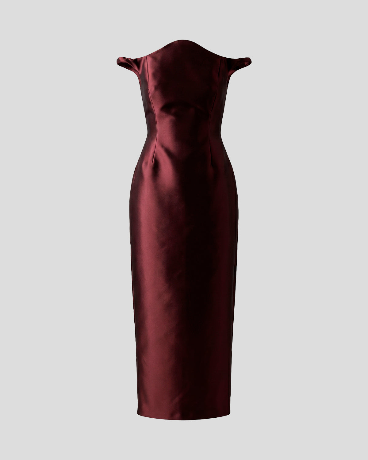 Finali Dress in burgundy Silk Mikado