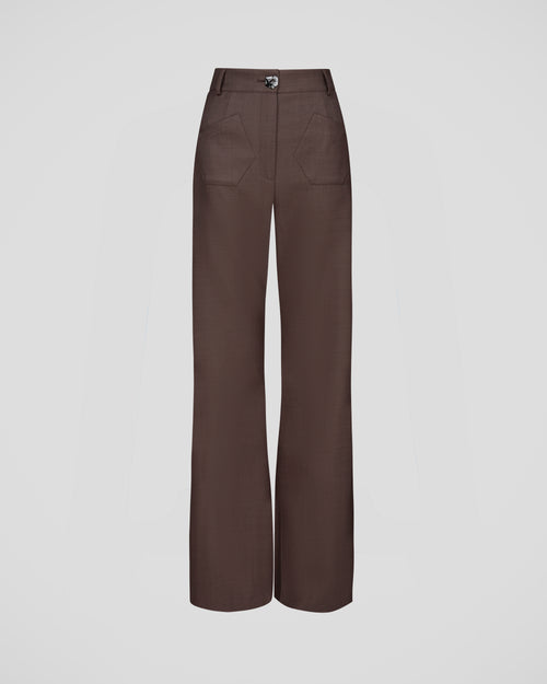 Francis flared trousers in crepe wool with intentional form