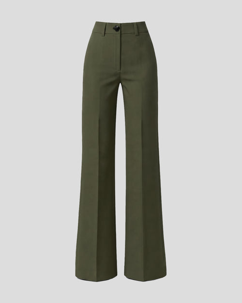 Francis Trousers in green Wool Crepe