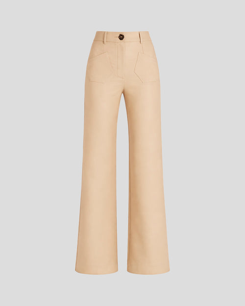 Francis trousers in wool crepe with sculptural flared legs