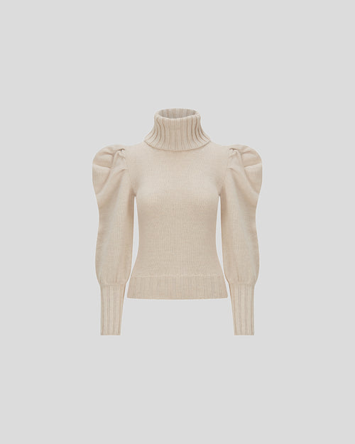 Georgia Knit Sweater in ecru Zegna Cashwool® Merino Wool