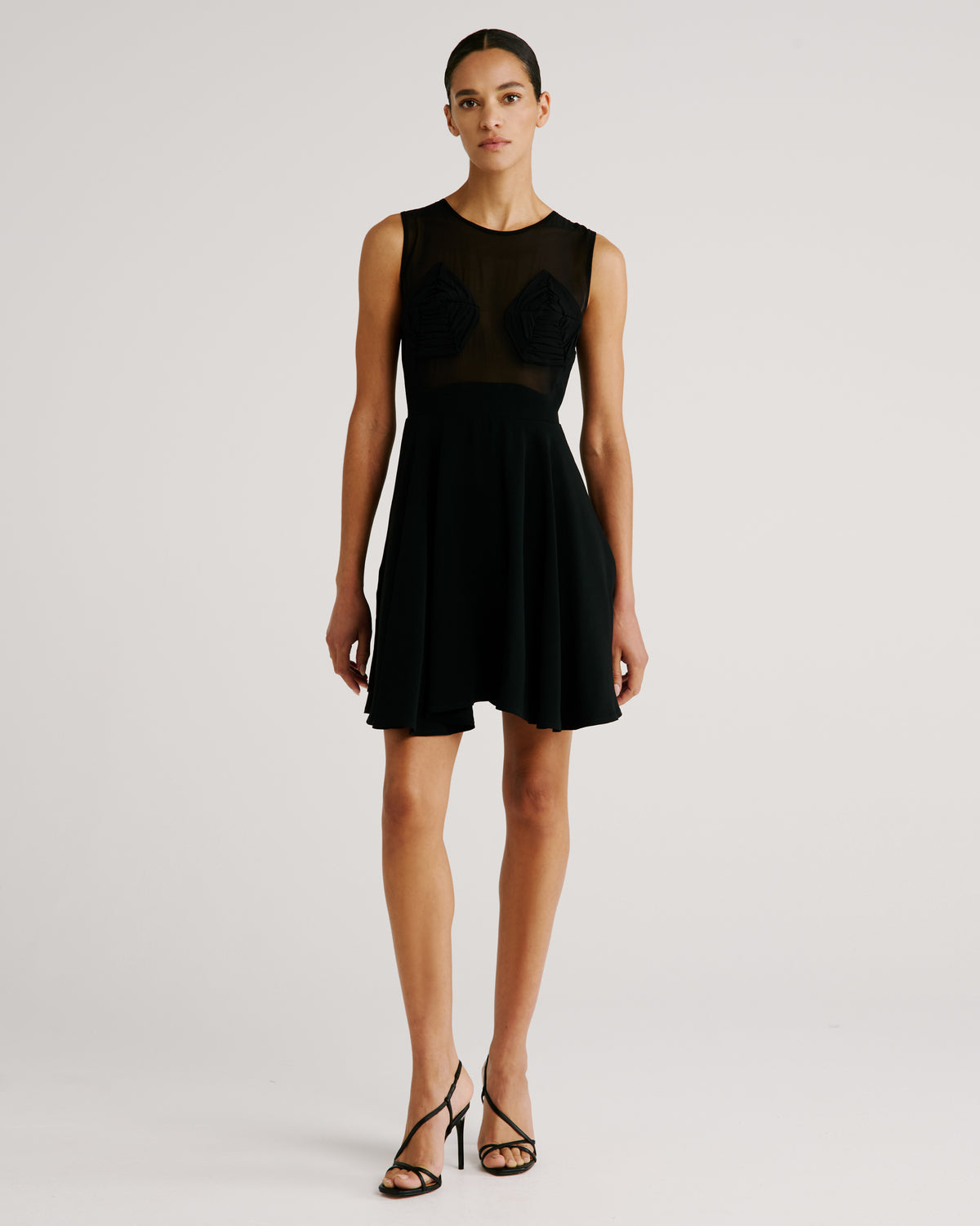 Grosse Dress in black Silk Georgette and Sable Cady