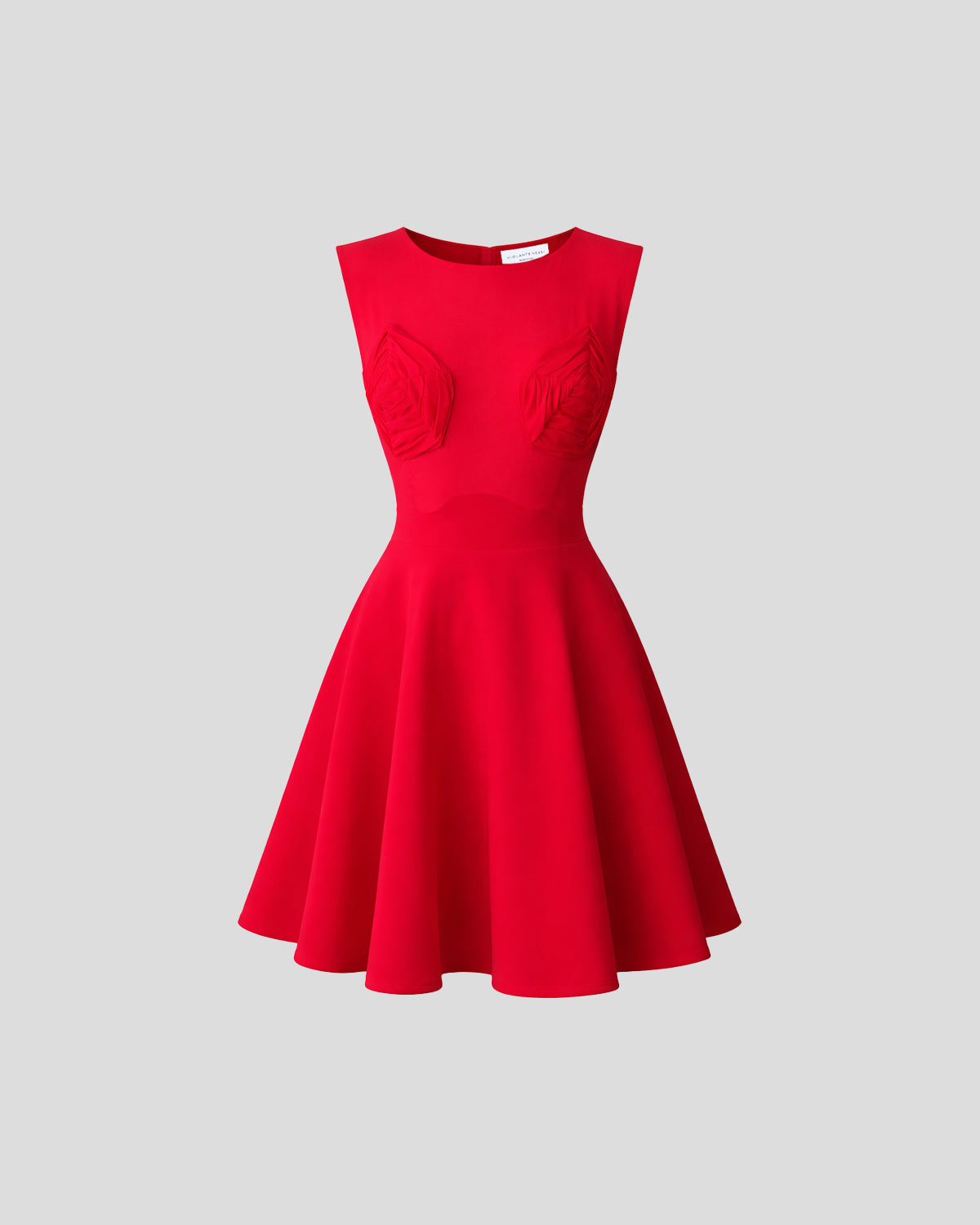 Grosse Dress in red Silk Georgette and Sable Cady