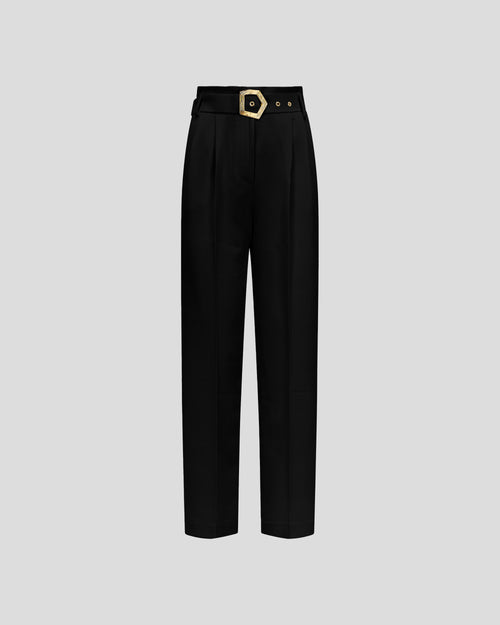 Guttuso trousers with sculptural pleats in a viscose blend