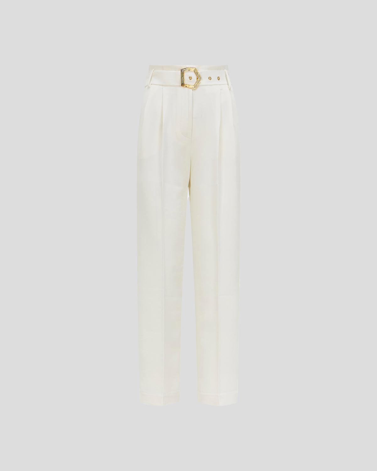 Guttuso trousers with a belted waist and sculptural pleats