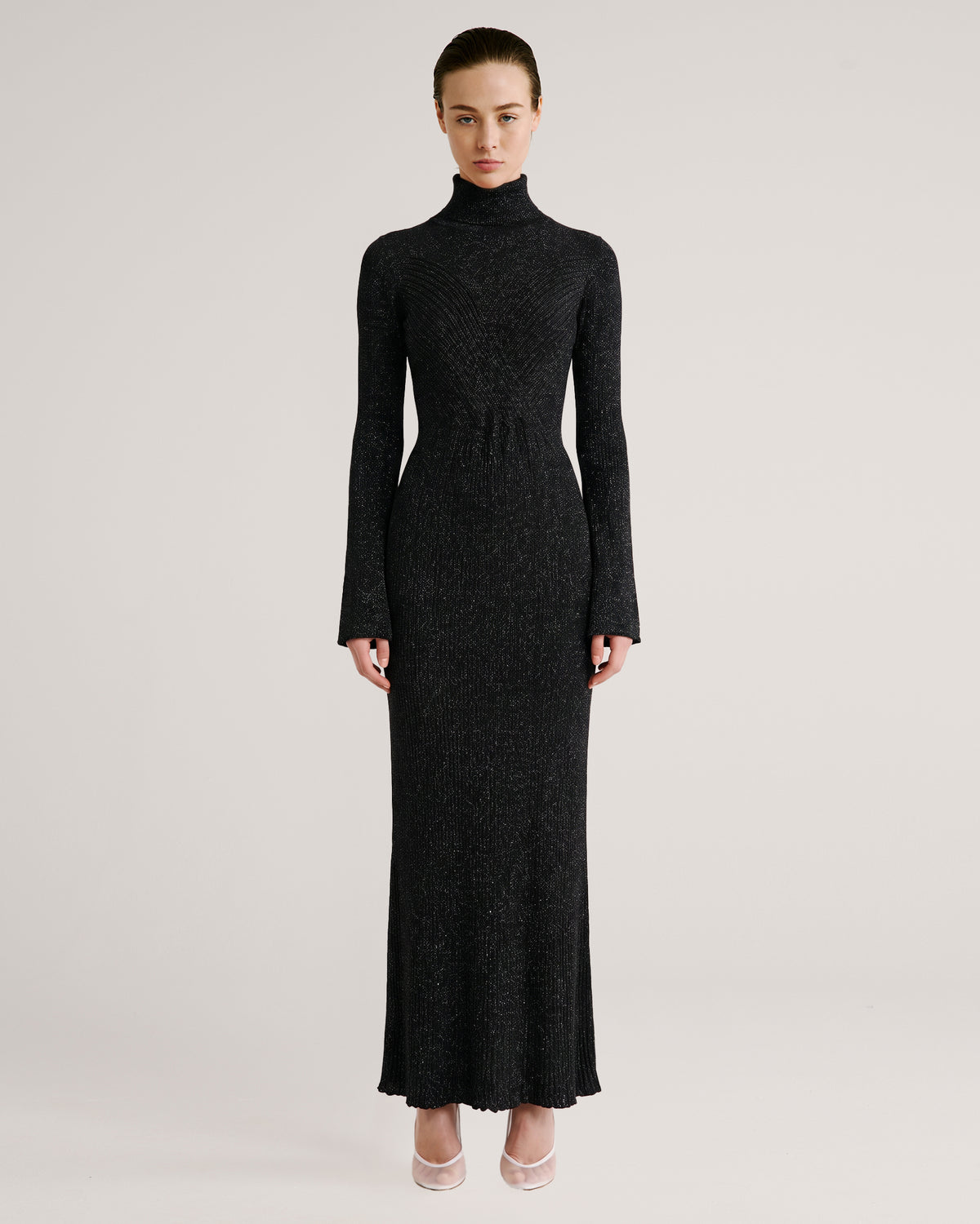 Hayez Knit Dress in black Lurex Viscose