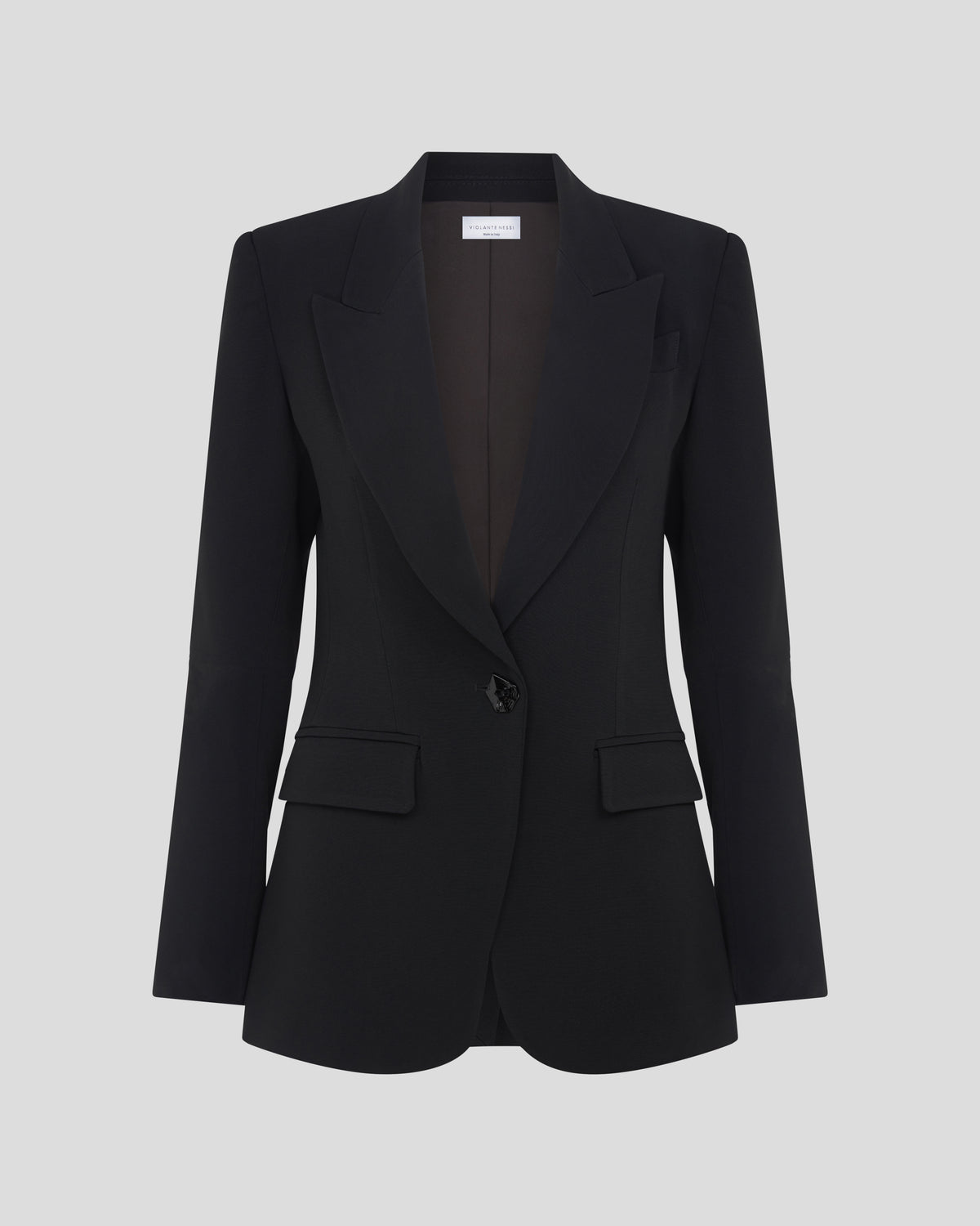 Hosaka blazer with sculptural shoulders and notch lapels