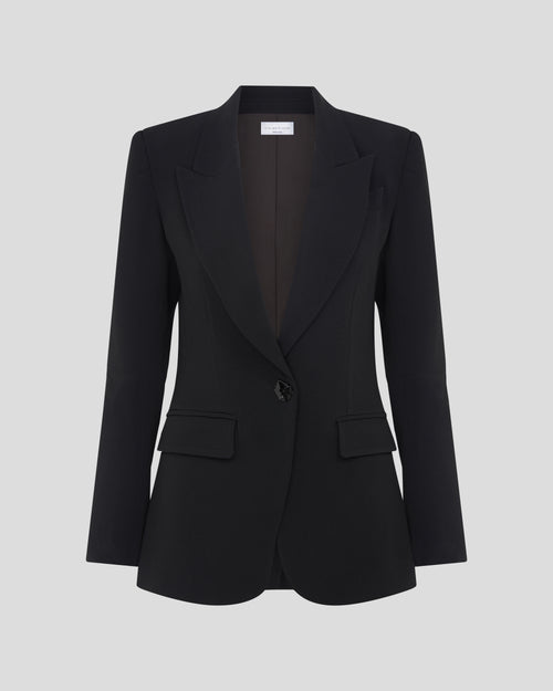 Hosaka blazer with sculptural shoulders and notch lapels