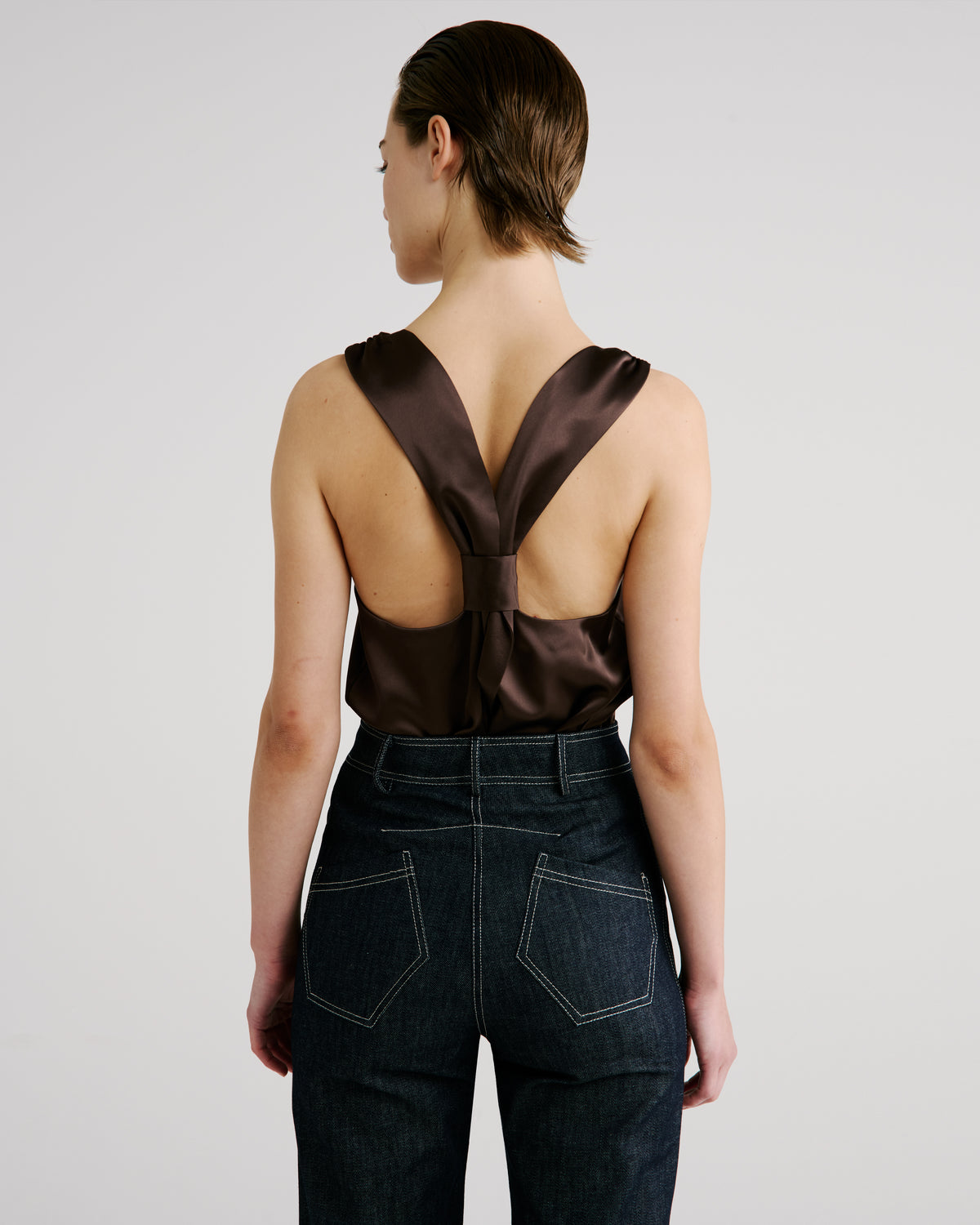 Innamorato Blouse in brown  Cady Satin