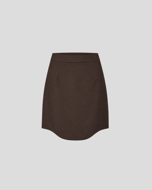 Kaling Skirt in brown Wool Crepe