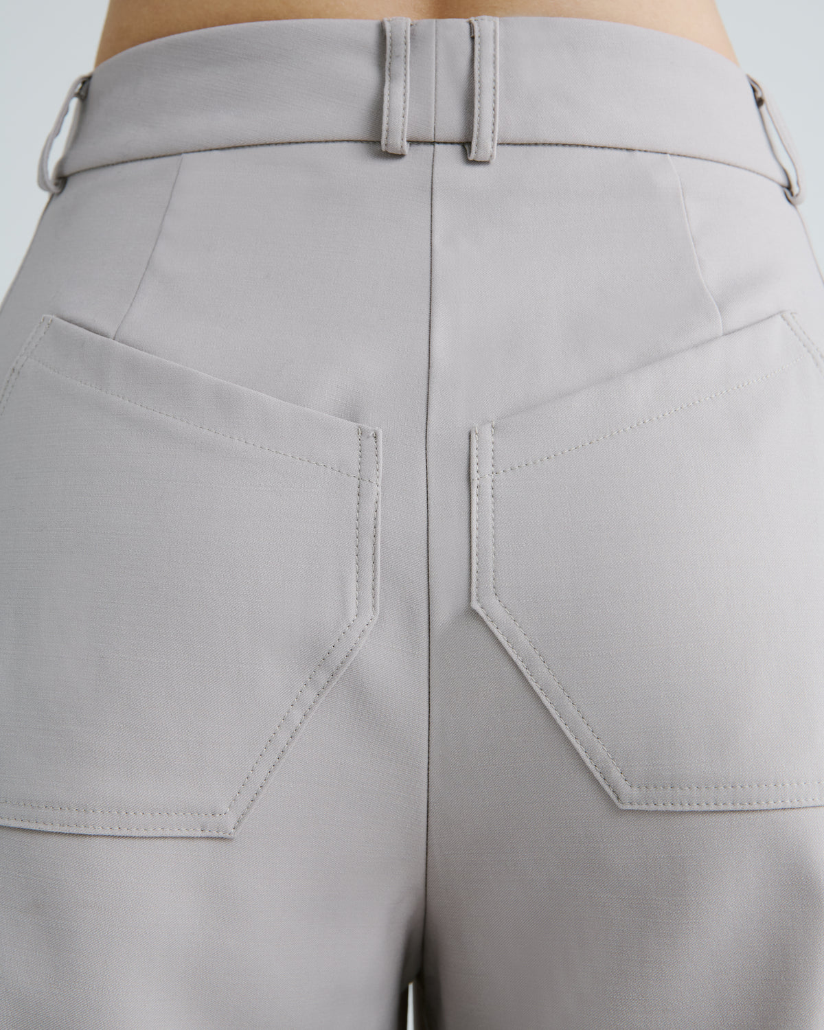 Keckler Trousers in taupe Wool Crepe