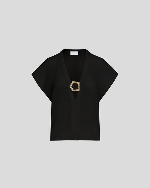 Kooning top in a cashmere blend with a sculptural V-neck
