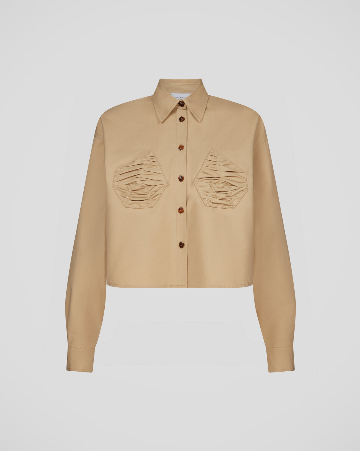 Lea Wordsworth cotton overshirt with sculptural embroidery