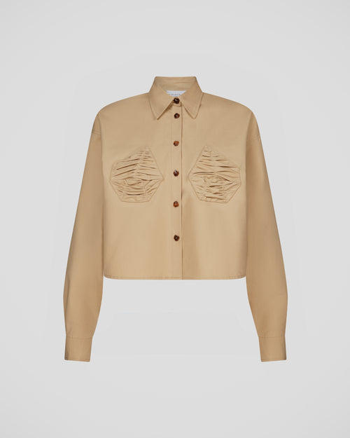 Lea Wordsworth cotton overshirt with sculptural embroidery