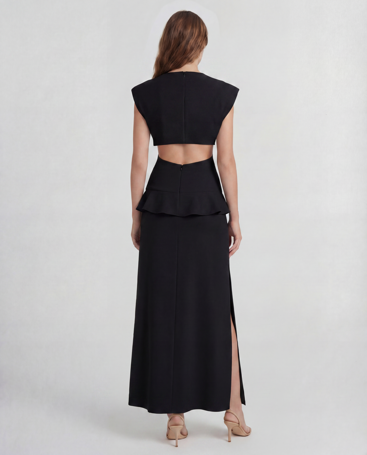 Leonida Dress in black Cady