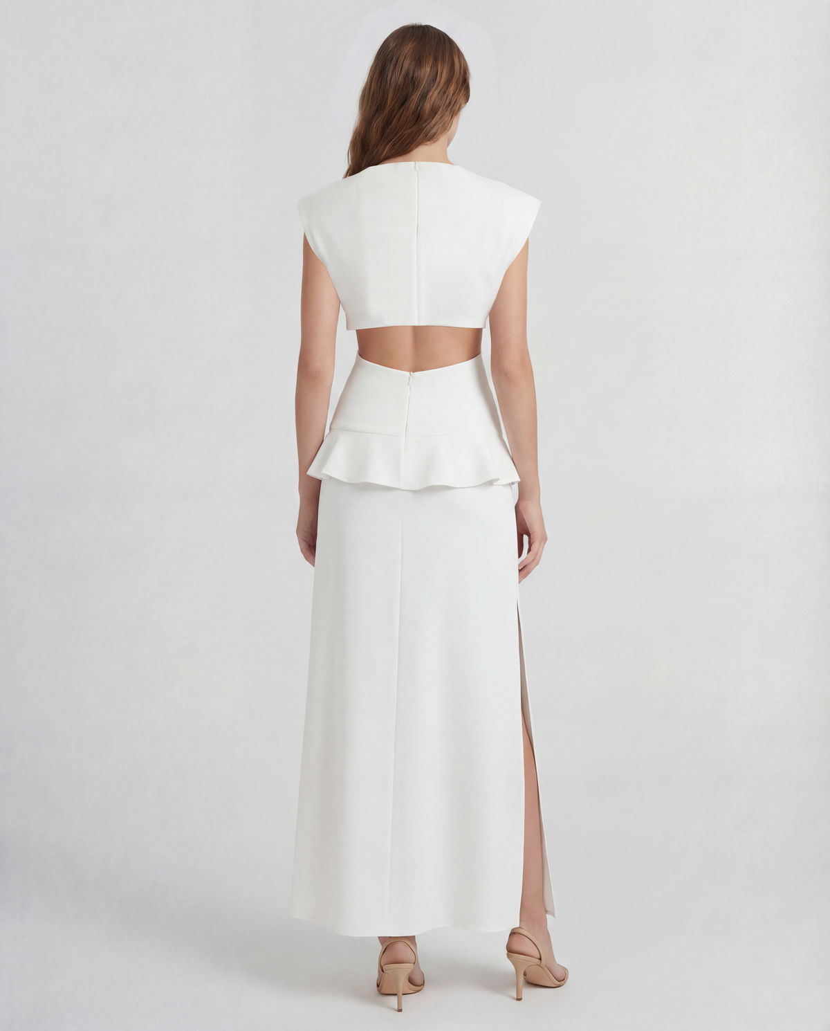 Leonida Dress in white Cady