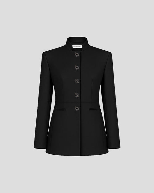 Lille jacket in a wool and silk blend with intentional form