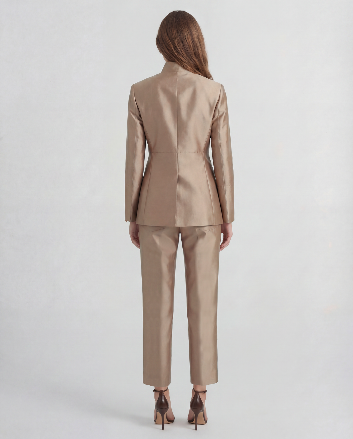 Lille Jacket in beige Silk Mikado