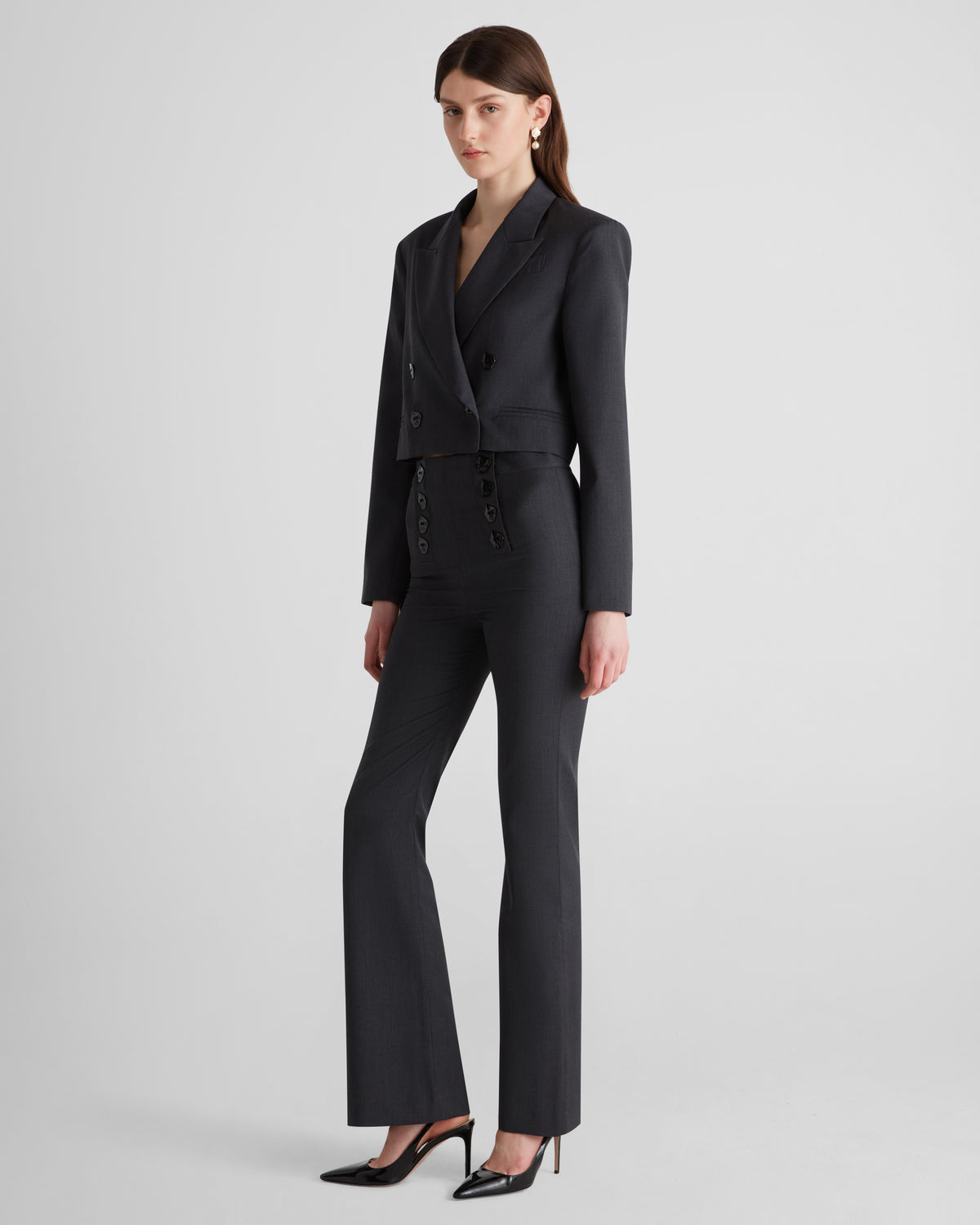 Matisse Trousers in grey Wool Crepe