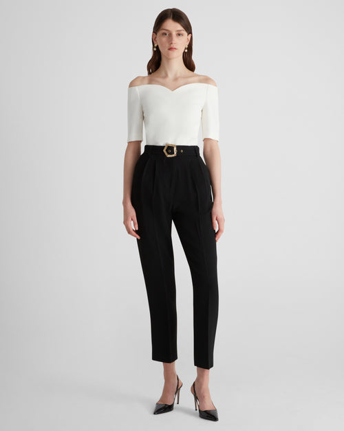 Guttuso Trousers in black Cady Frisottino