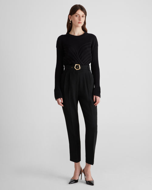 Renny Knit Sweater in black Cashmere and Cotton