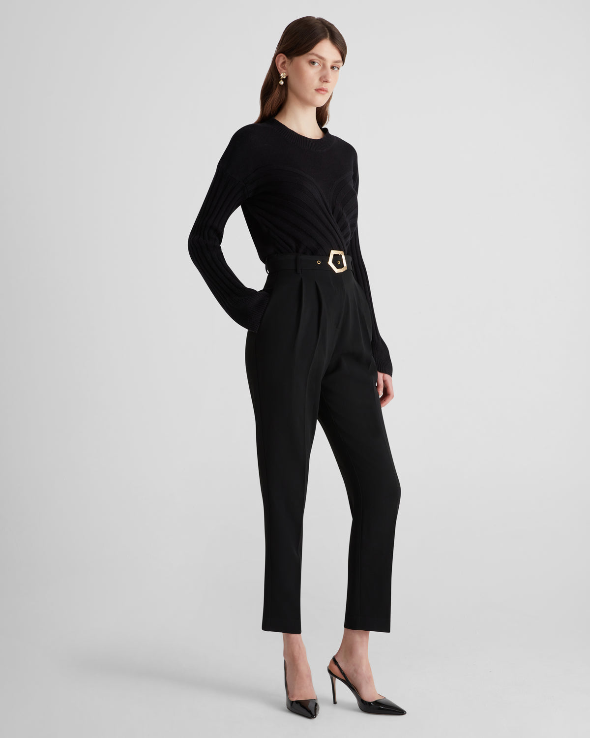Renny Knit Sweater in black Cashmere and Cotton