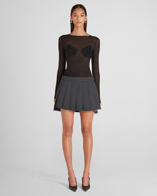 Hovel Skort in grey Wool Crepe