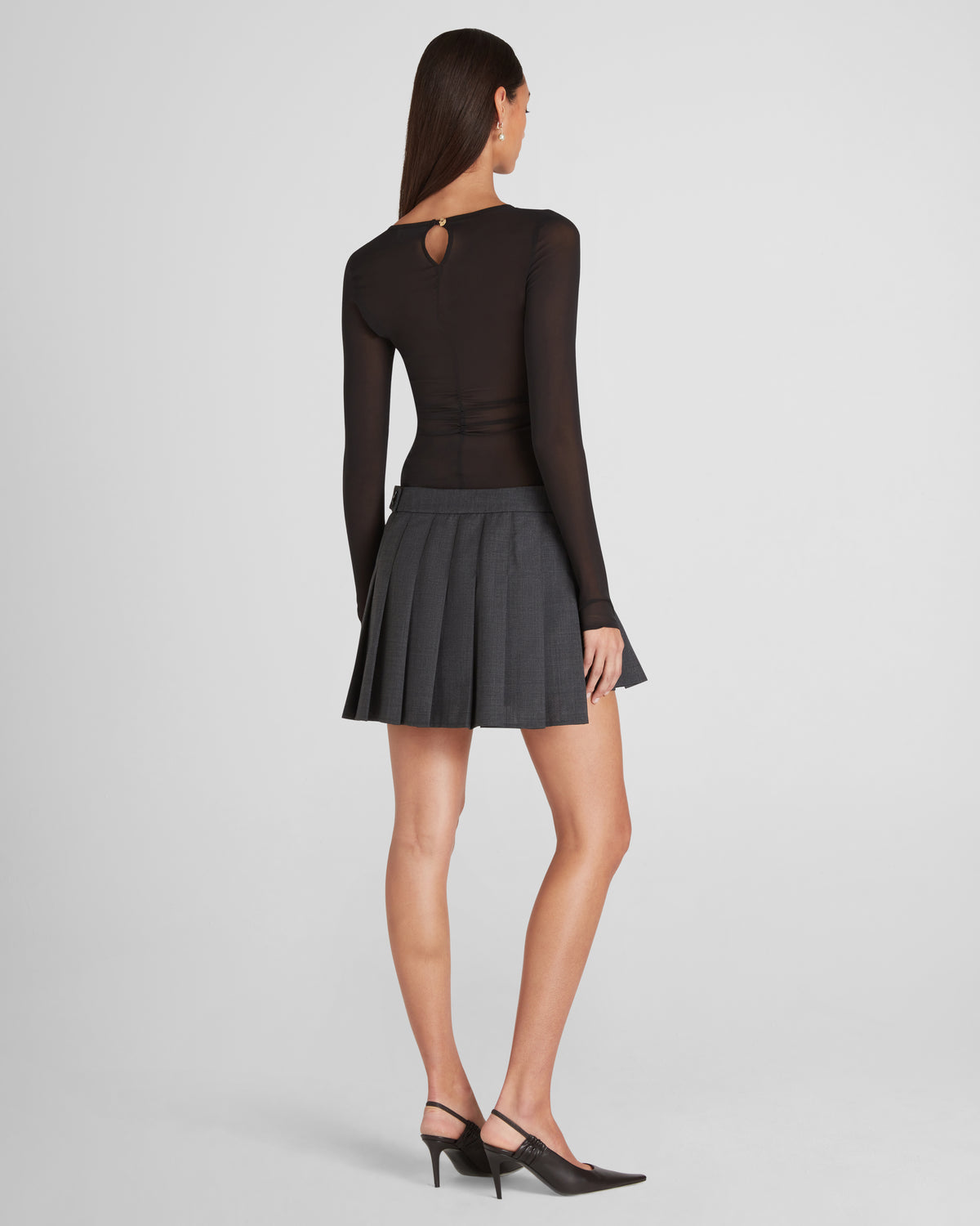 Hovel Skort in grey Wool Crepe