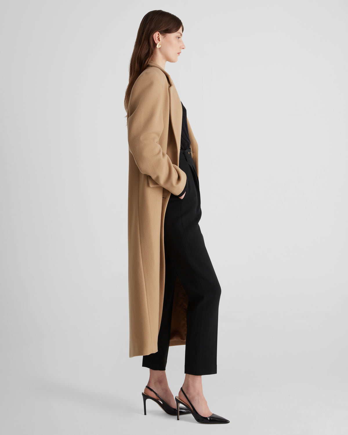 Verga Coat in beige Cashmere and Wool