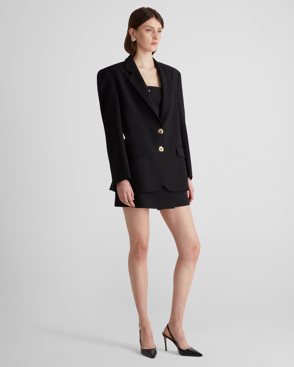 Alviani Blazer in black Crepe Wool