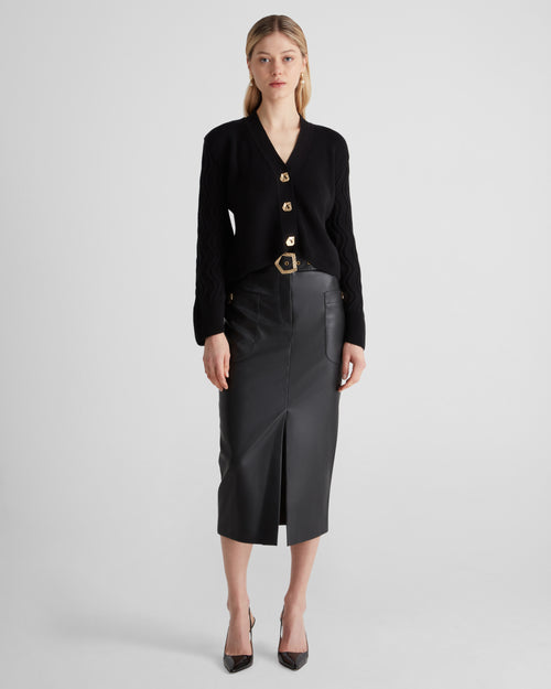 Wei Wei Knit Cardigan in black Cashmere and Cotton