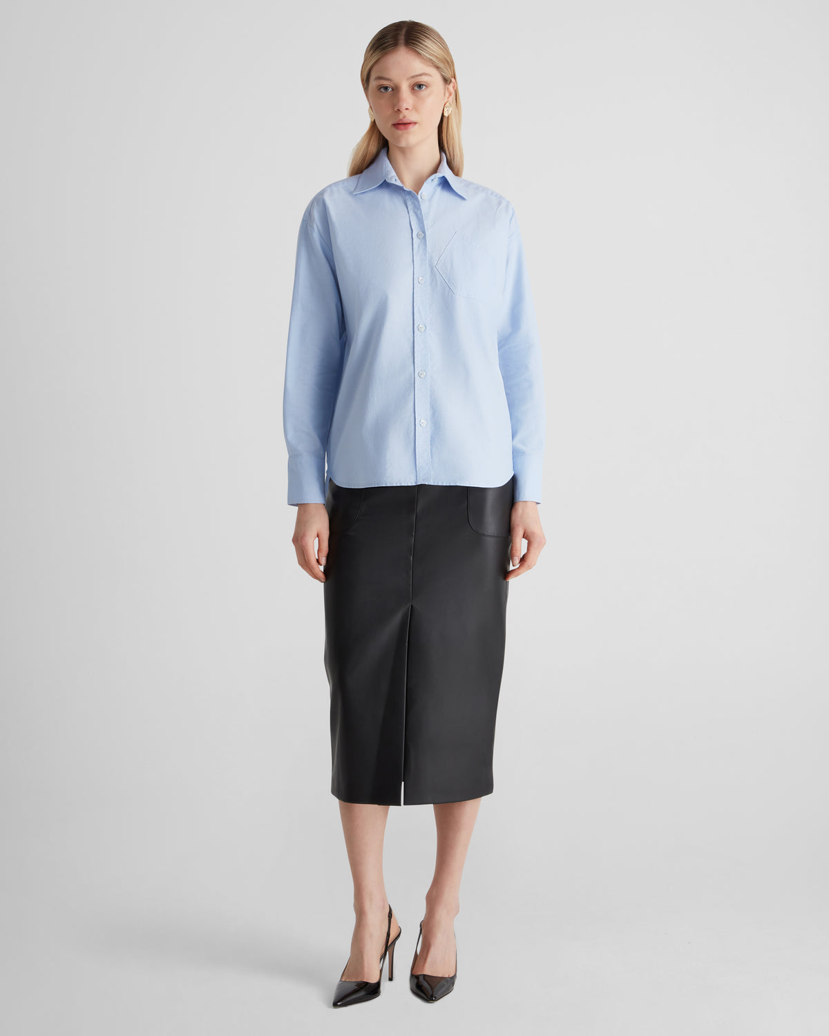 Violi Shirt in baby blue Oxford Cotton