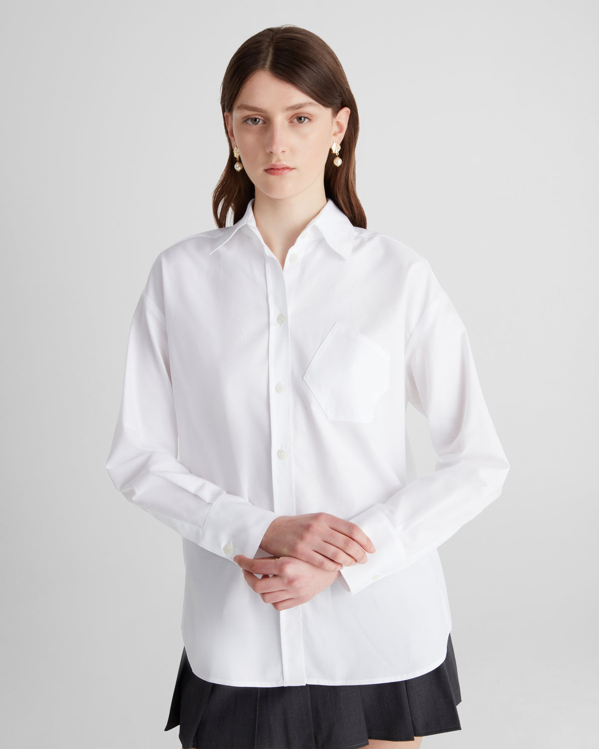 Violi shirt in Oxford cotton with structured intent
