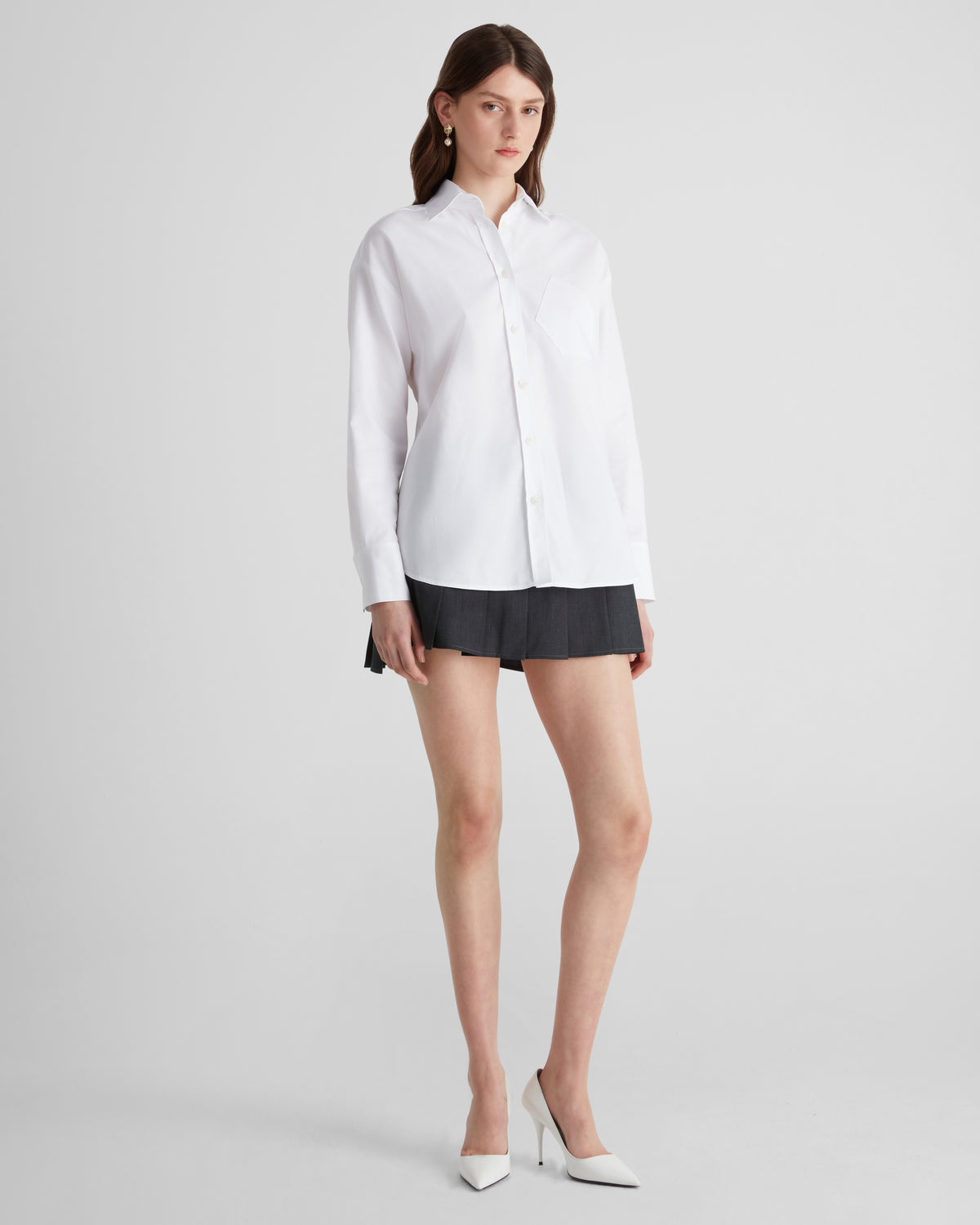 Violi Shirt in white Oxford Cotton