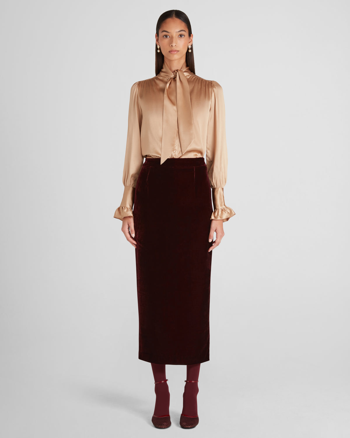 Ambrosi silk blouse with real gold-plated, house signature