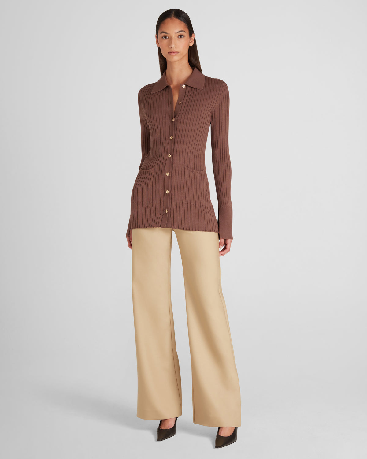 Vattimo Knit Cardigan in brown Viscose
